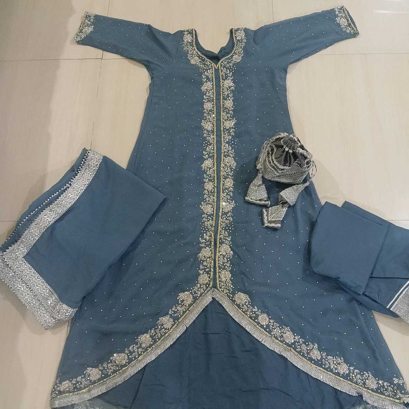 hand embroidered dapka work dress