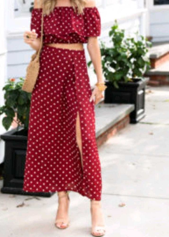 western top and skirt set.