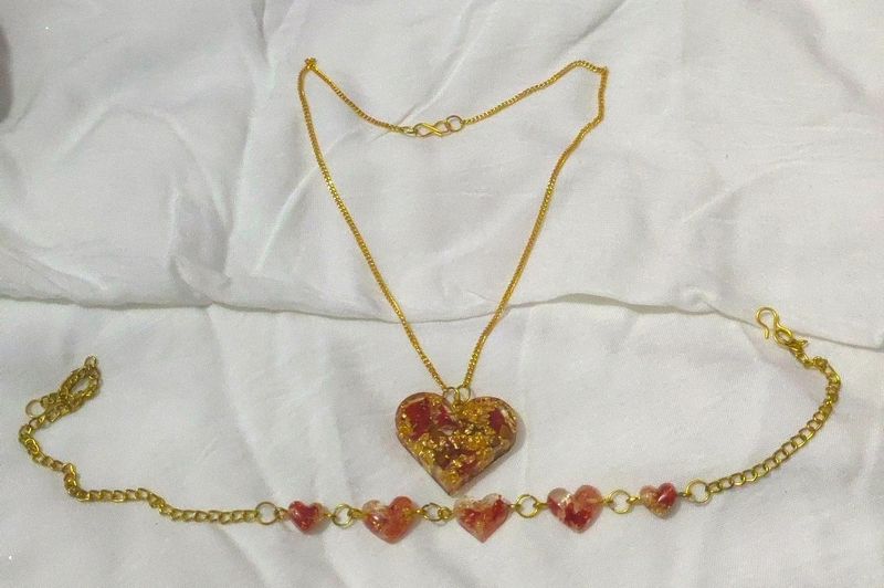 Combos Bracelet And Chain Pendant