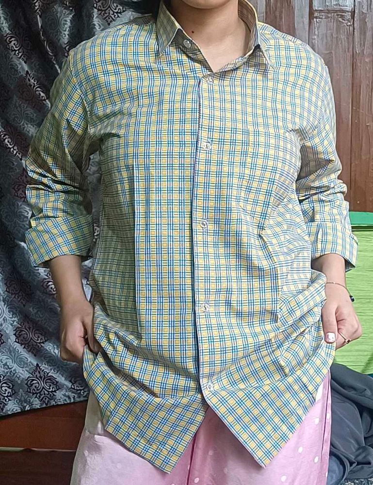 Plaid yellow shirt