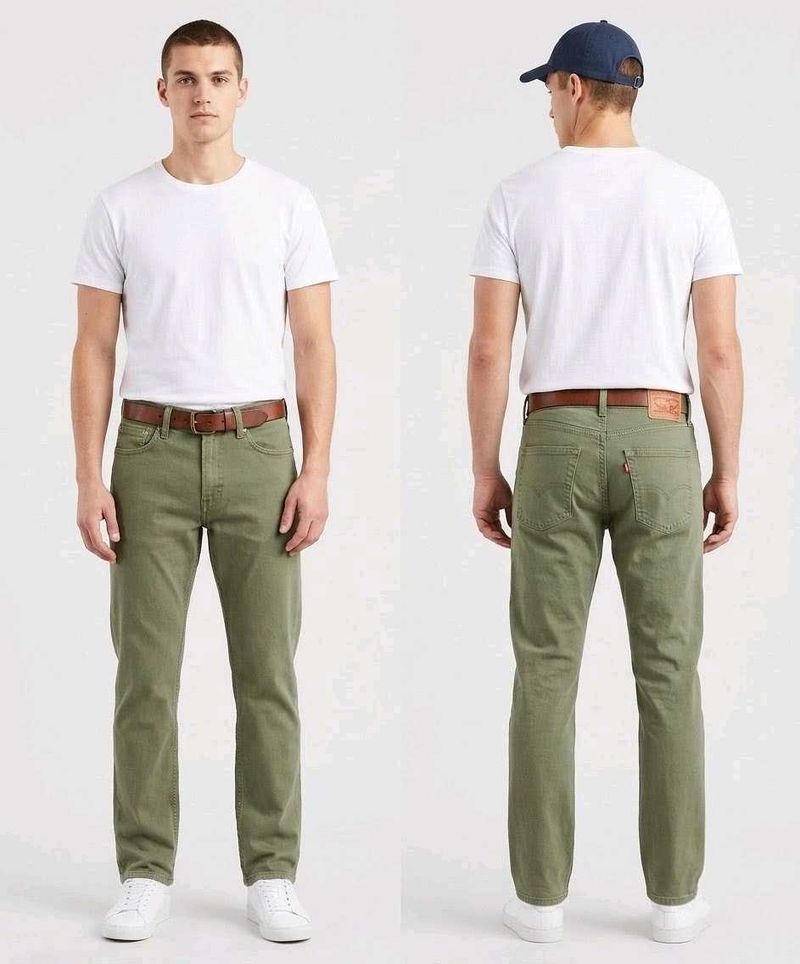 Olive Green Denim Jeans