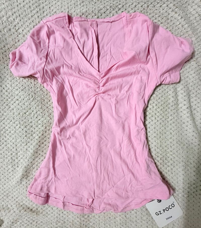 Chic Ruched V-Neck Top COMBO💗✨
