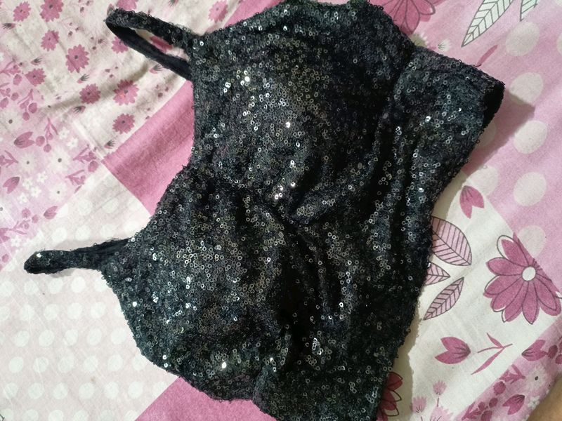 Sparkly Black Sequin Top