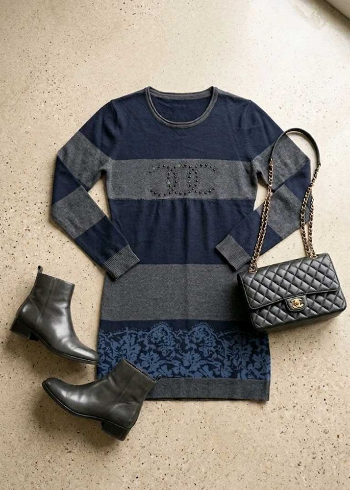 Designer-Style Knit Striped Top