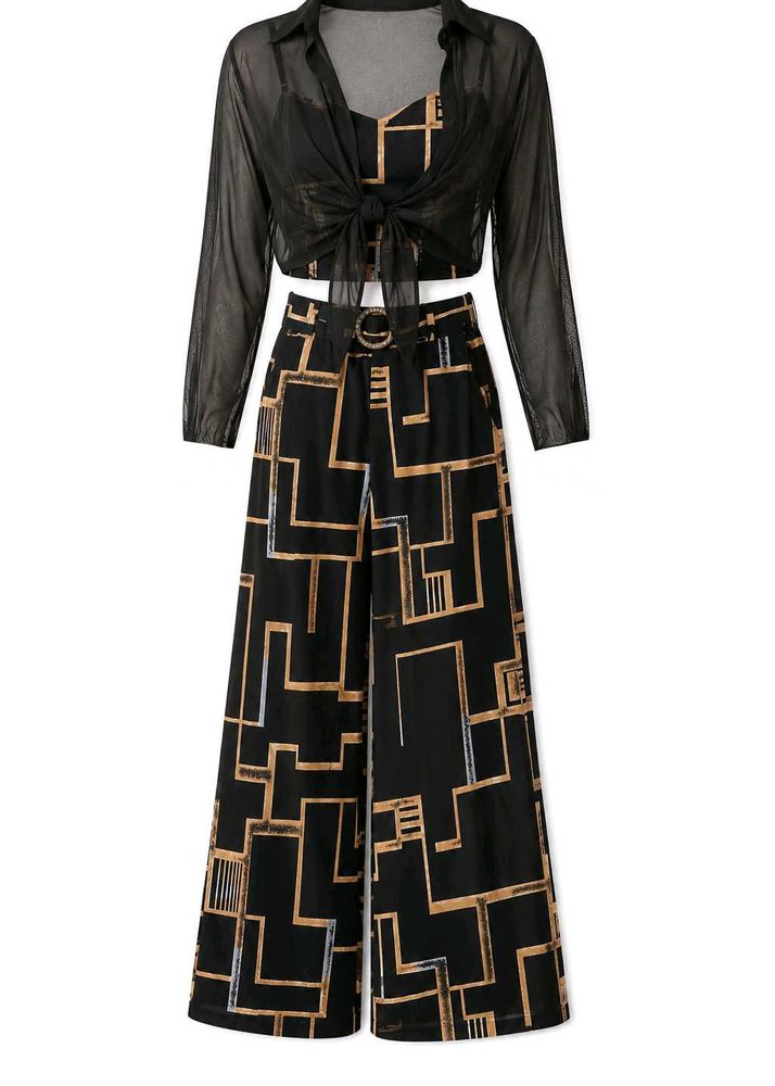 Chic Black Print Co-ord Set