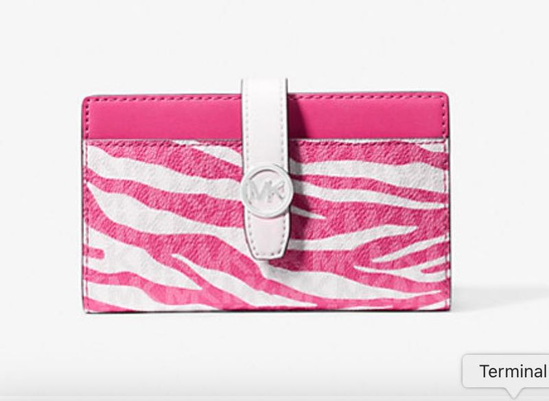 Og Michael Kors Pink Zebra Print Wallet