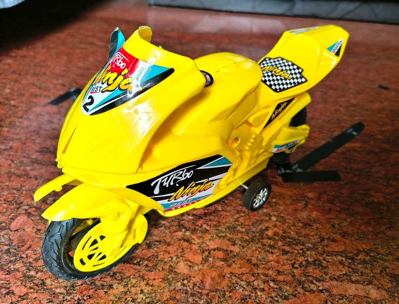 Yellow Turbo Ninja Toy Motorcycle