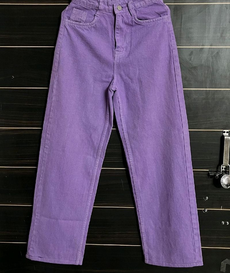 PURPLE WIDE LEG JEANS