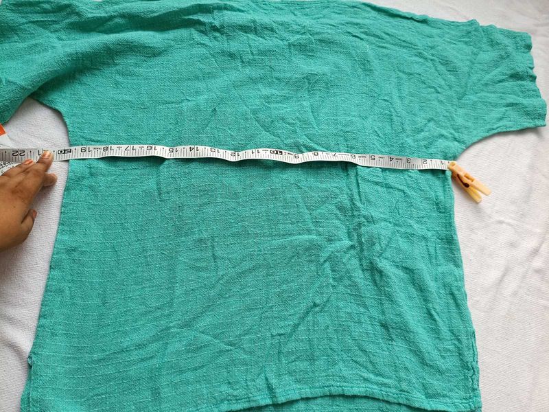 Teal Textured Kurta