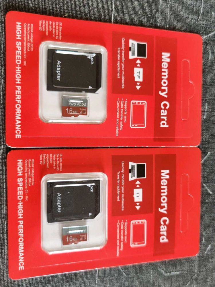 set of 2 High Speed 16GB Memory Card with Adapter