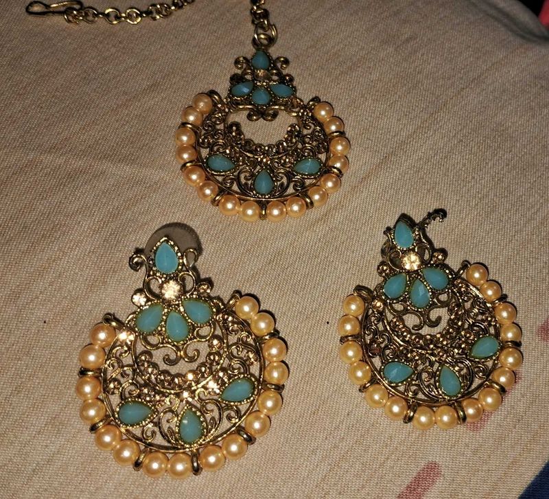 Beautiful Pearl &amp; Turquoise Jewellery Set
