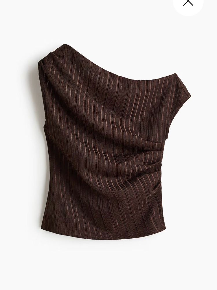 H&amp;M TEXTURED ONE-SHOULDER TOP