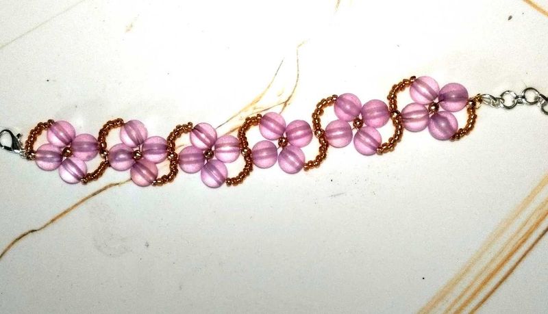 Handmade Beaded Flower Bracelet
