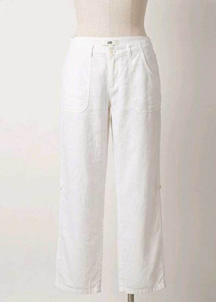 H&amp;M White linen Pants