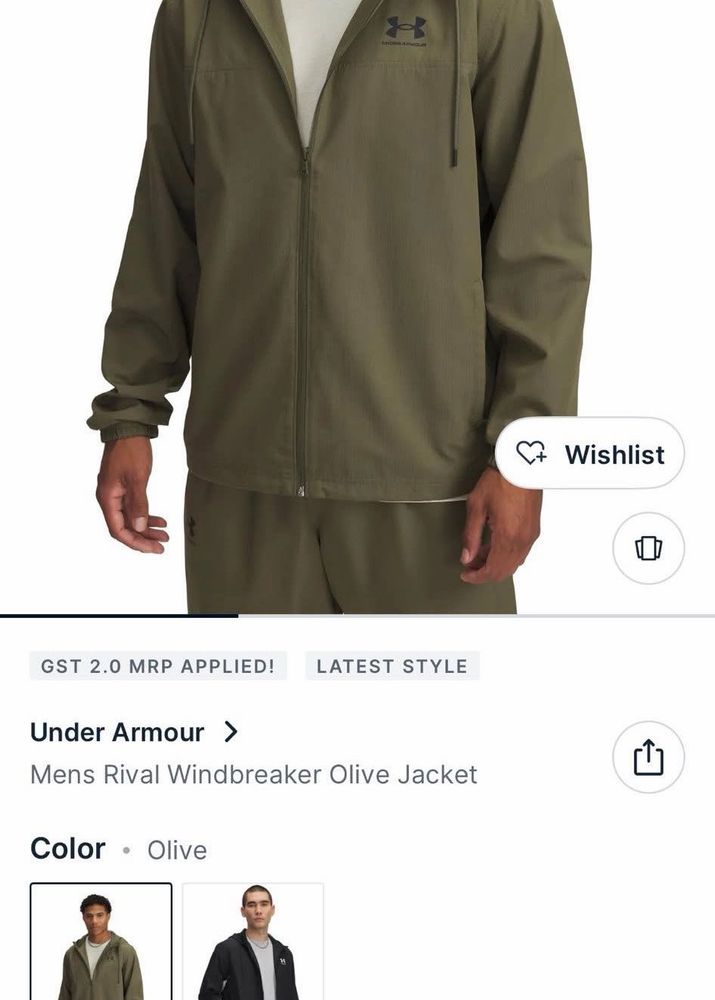 Under Armour Men's Olive Windbreaker Jacket