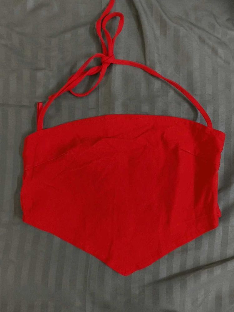 Bright Red Halter Neck Top