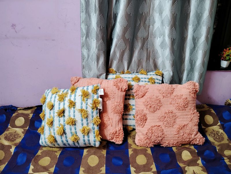 Branded Single  Cushion Cover With Filler N Zip