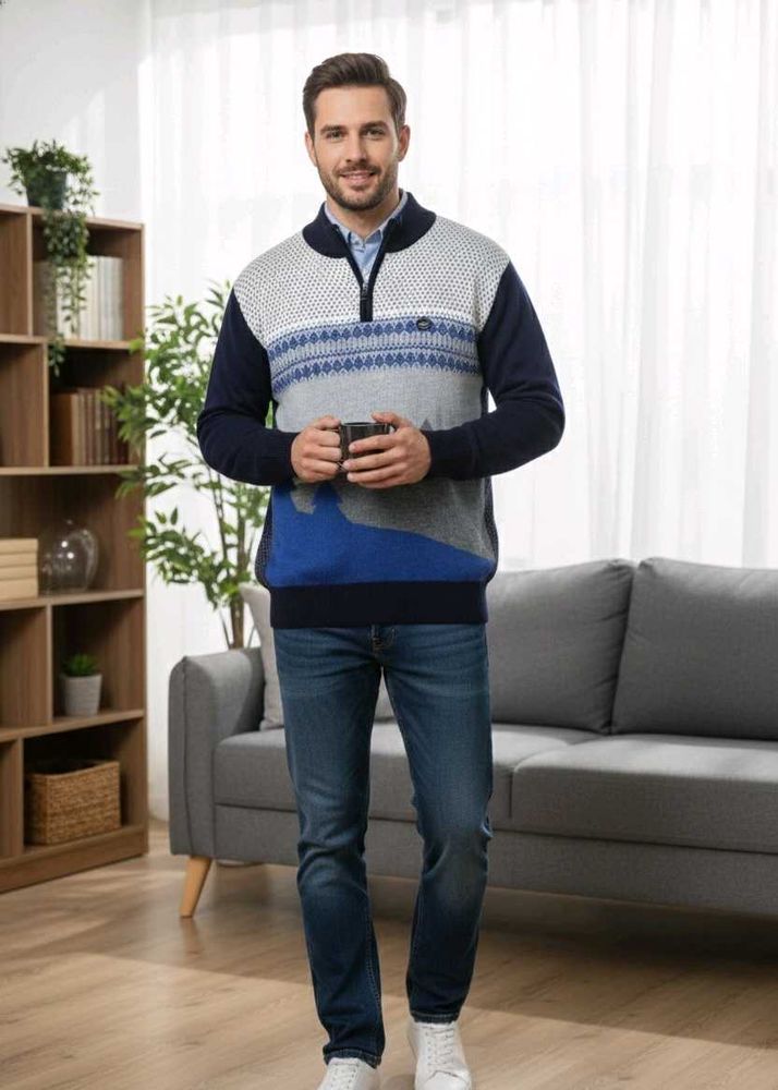 Stylish Men's Patterned Sweater