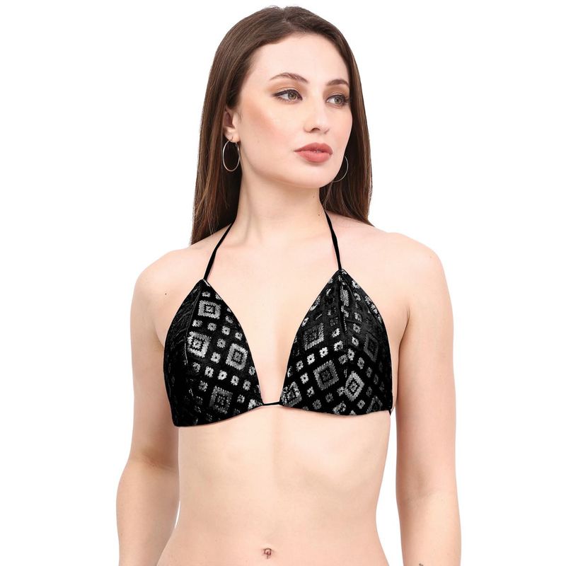 Stylish Black &amp; Gold Bikini Top