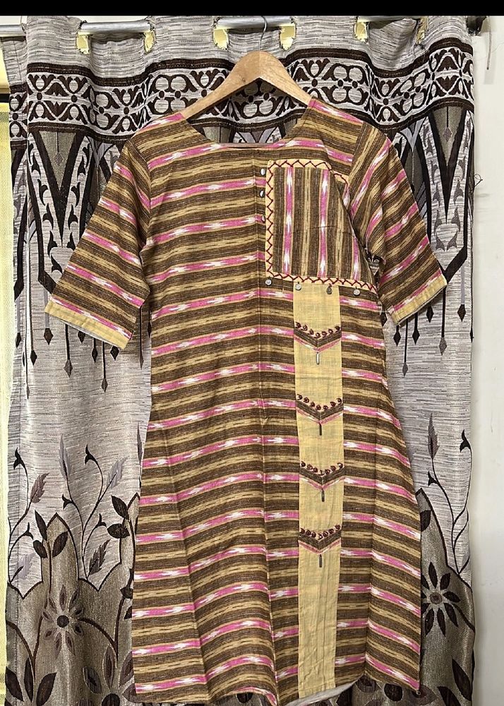 Pure Cotton Jute Color Elegant Top