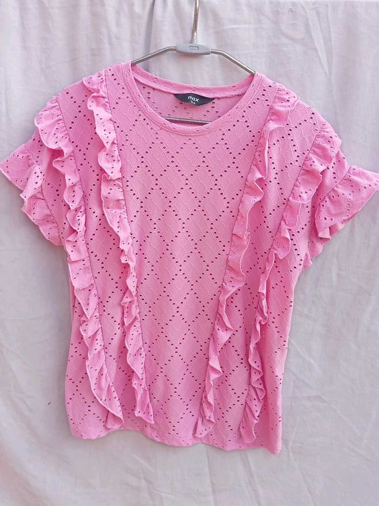 Pink Ruffle Top