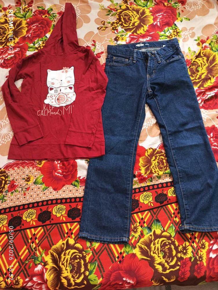 Girl Jeans T-shirt set