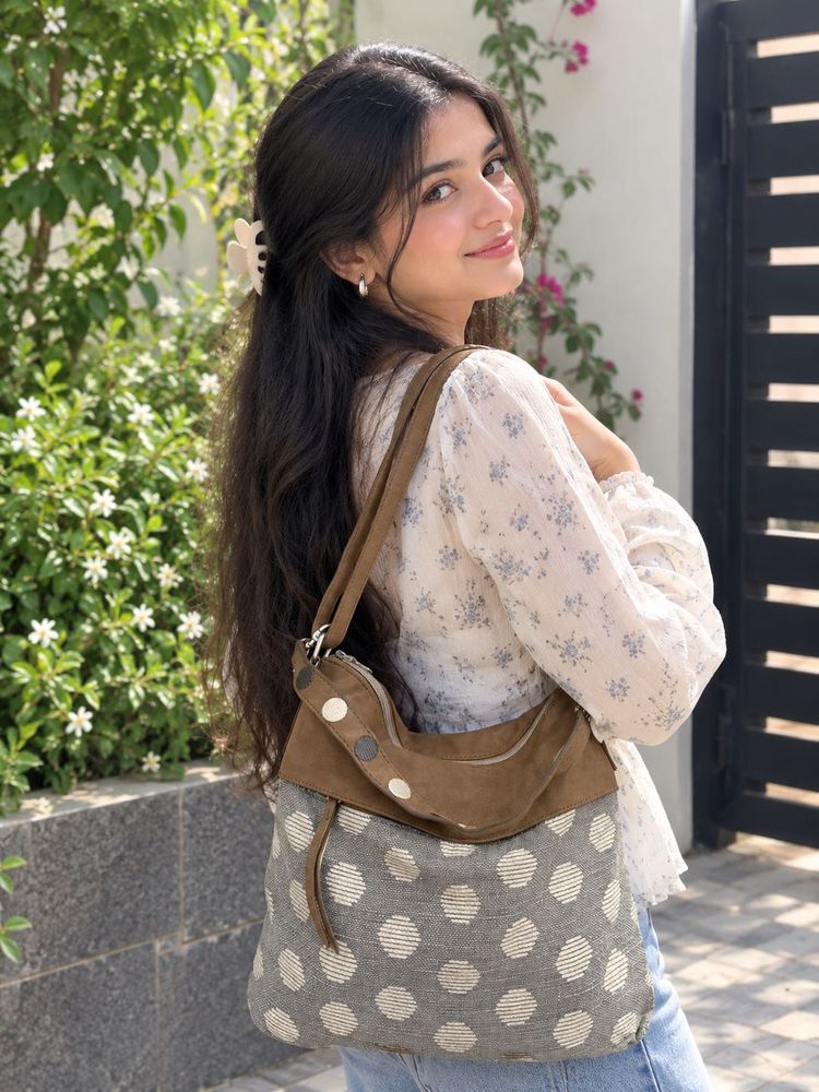 Stylish Polka Dot Hobo Bag