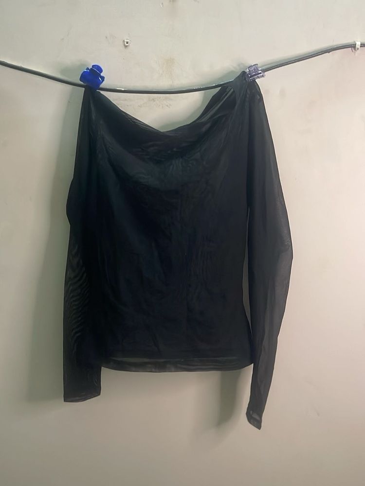 Sheer Black Long Sleeve Top