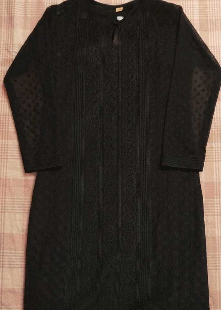 Elegant Black Chikankari Kurta