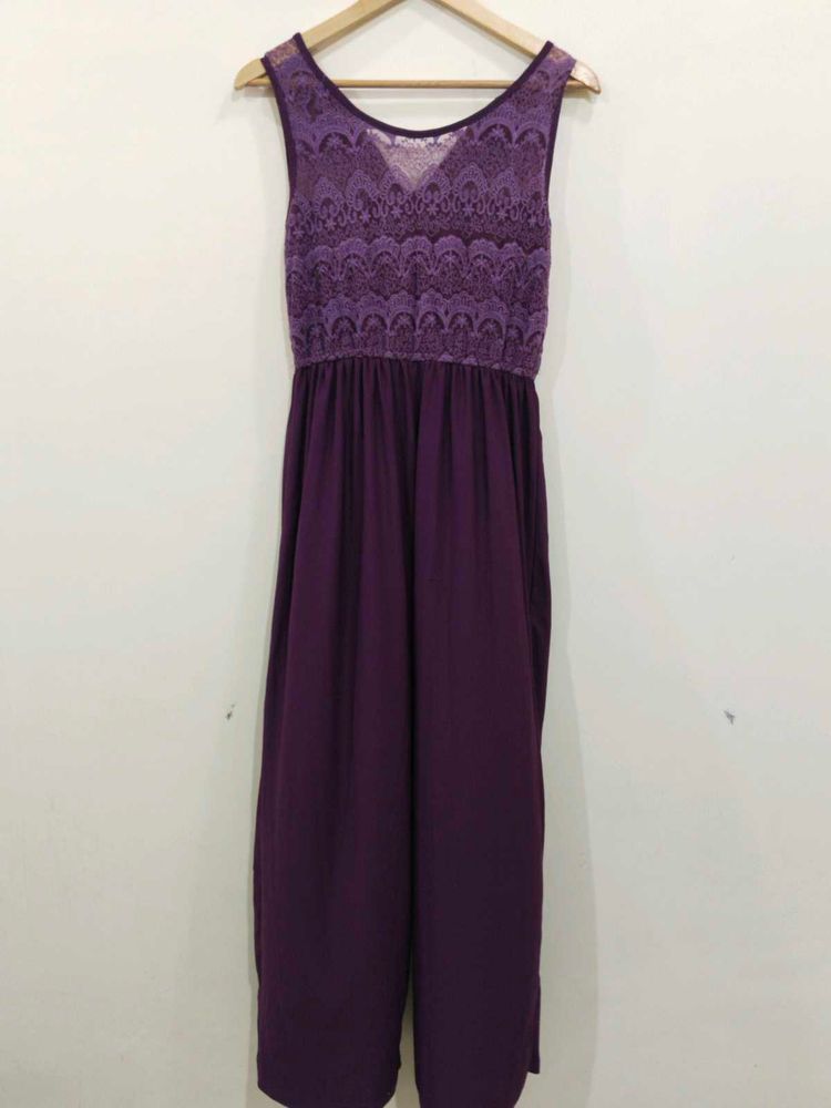 Elegant Purple Lace Jumpsuit