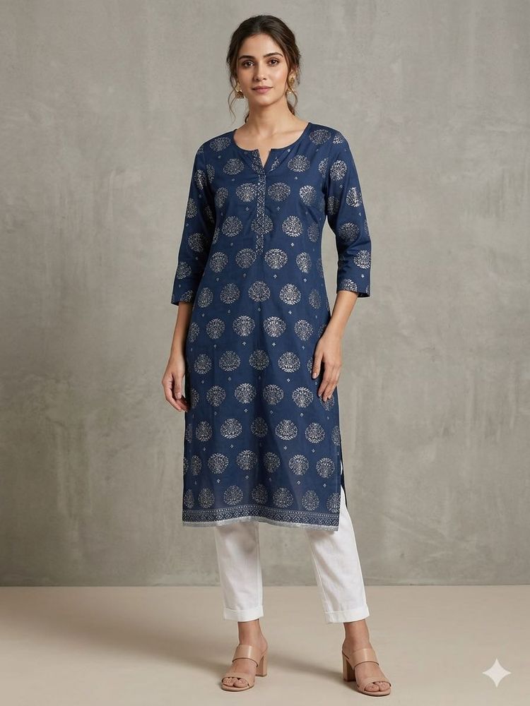 Elegant Blue Printed Kurta