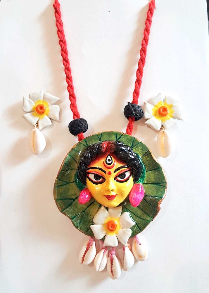 Handmade Acrylic Clay Necklace &amp; Earrings Set