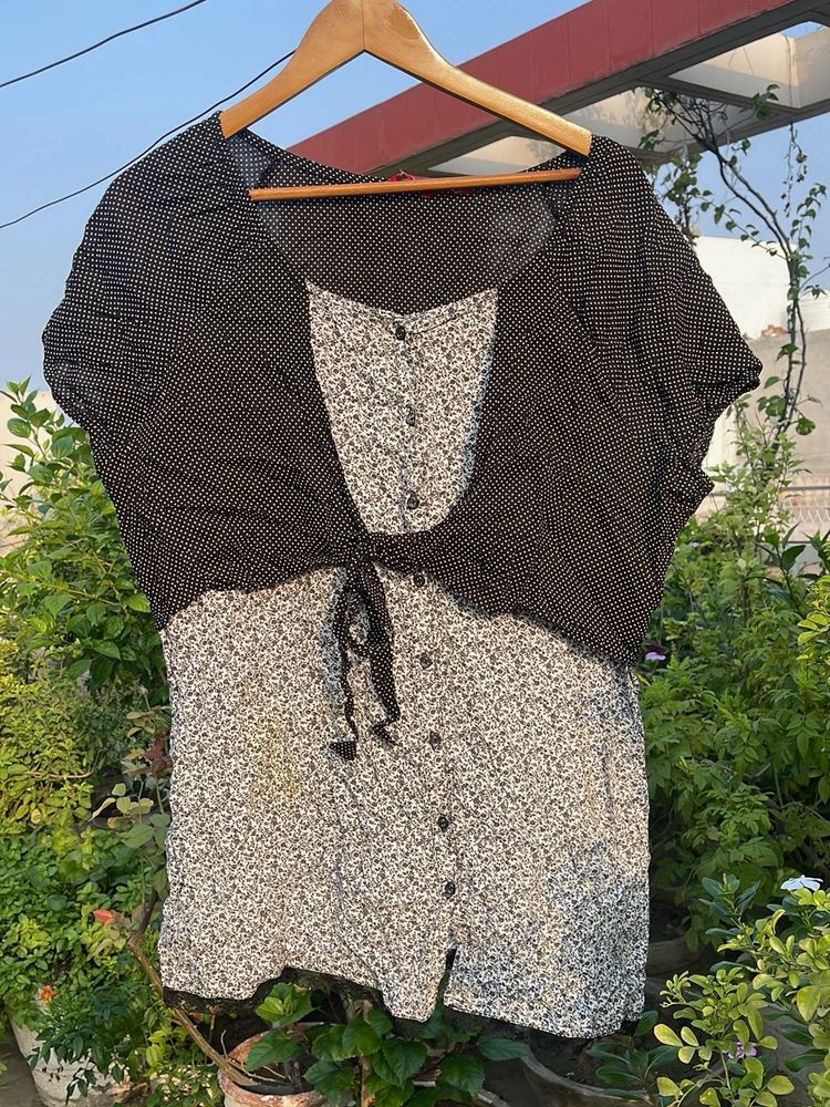 Cute Floral &amp; Polka Dot Dress
