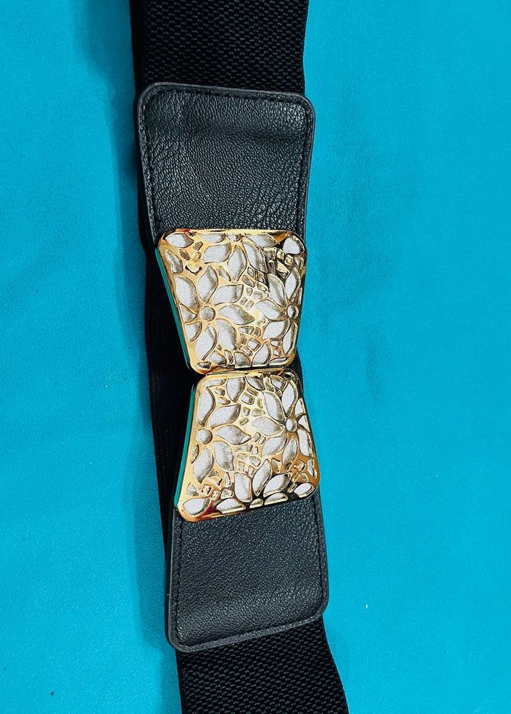 Elastic Belt with Decorative Buckle