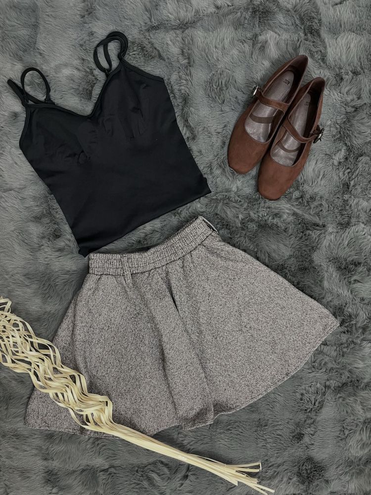 Heather Grey Stretch Skort