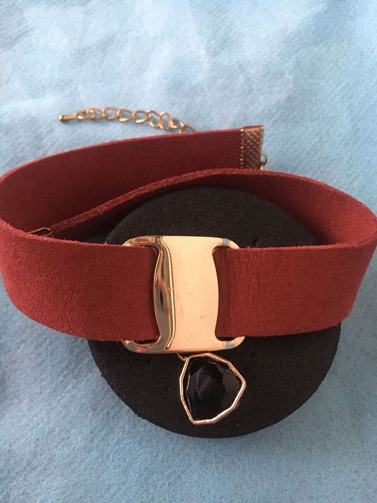 Red Suede Choker
