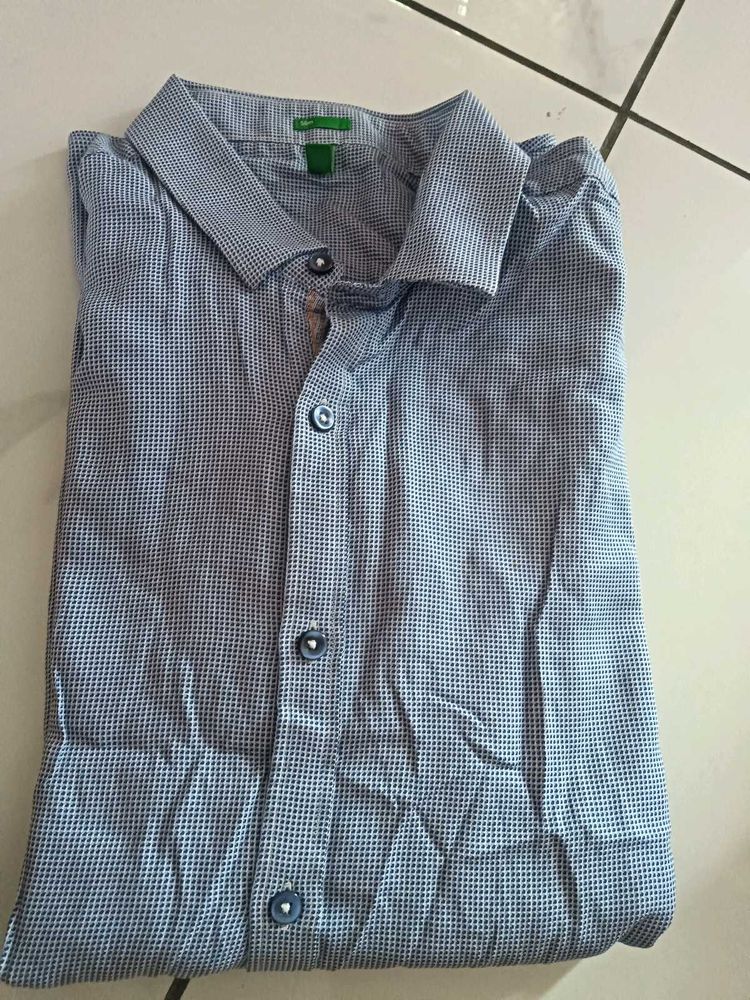 Men's Blue Checked Dress Shirt(new)