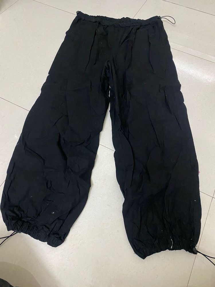 Black Wide Leg Cargo Pants