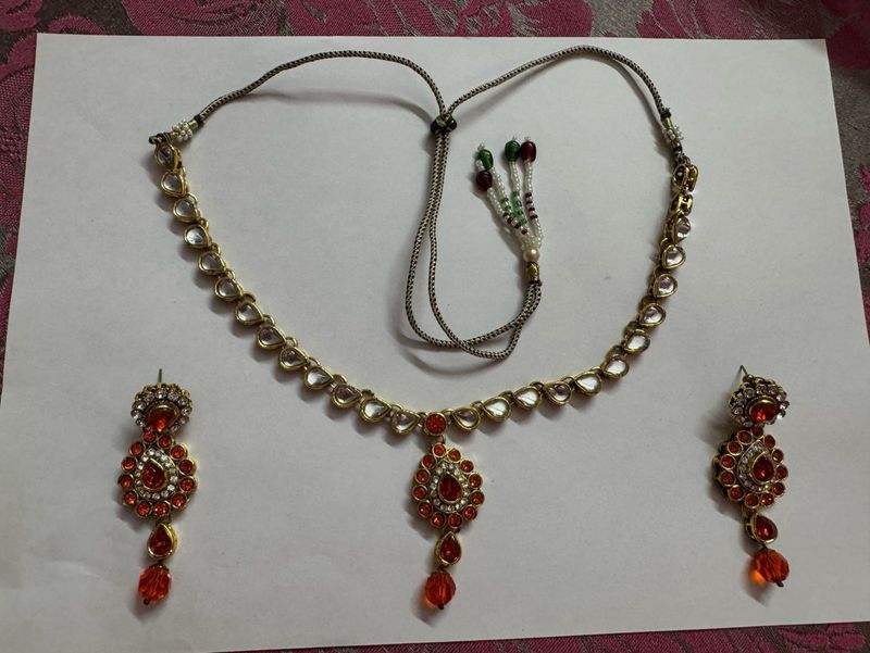 Stunning Red &amp; Gold Jewellery Set
