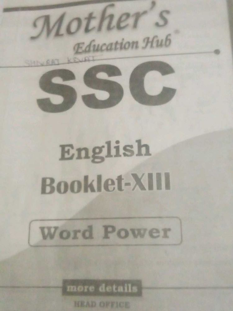 SSC English Word Power Booklet