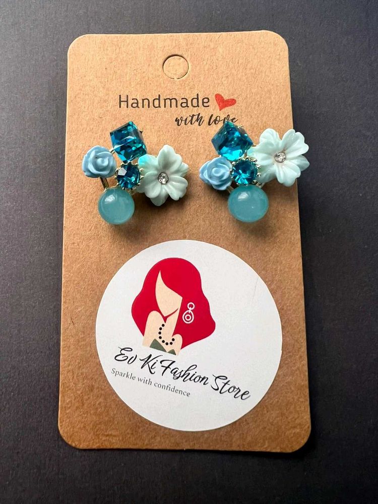 Handmade Floral Gemstone Earrings