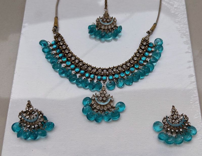 Bridal Turqoise Blue Jewellery Set