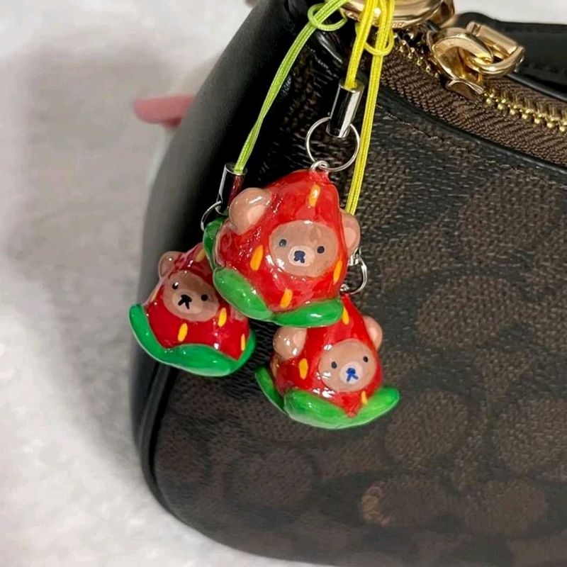 🍓 🐻 Cute Strawberry Bear Charms