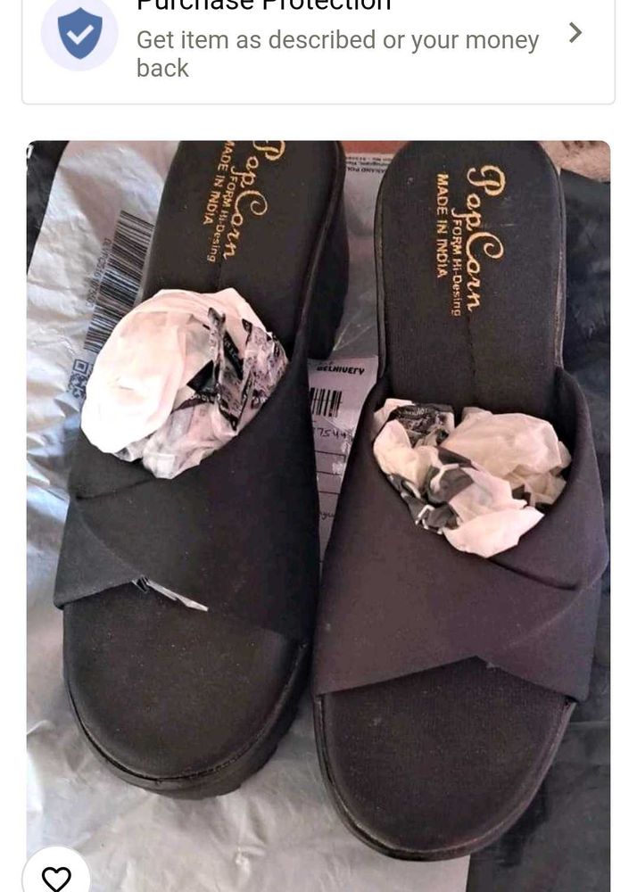 Pop Corn Black Crisscross Platform Slides