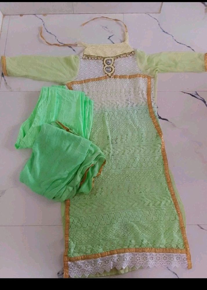 Mint Green Embroidered Salwar Kameez