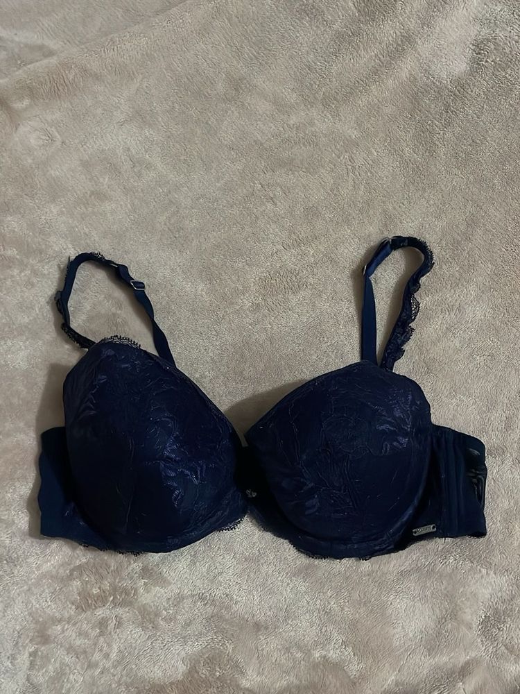 Elegant Navy Lace Bra