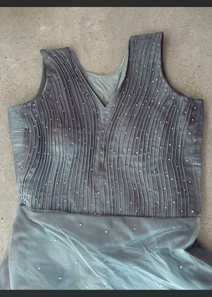 Elegant sea green Embellished Gawn