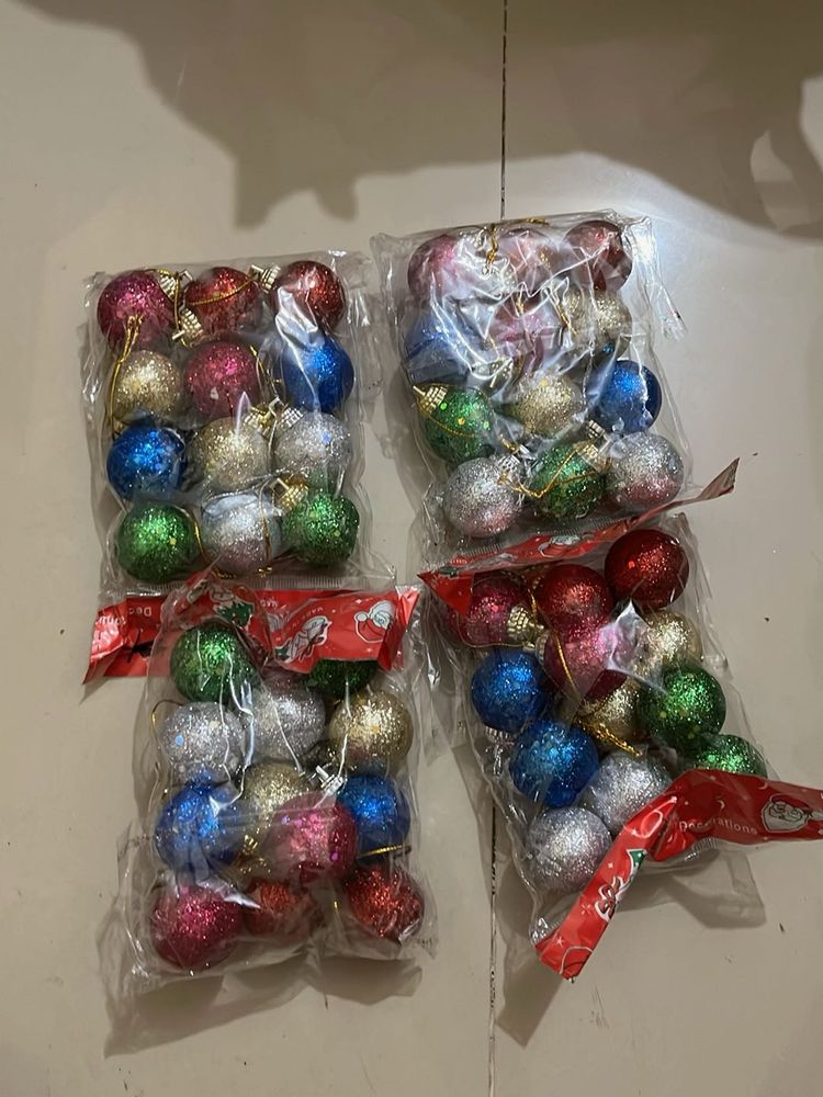 Assorted Glitter Christmas Ornaments