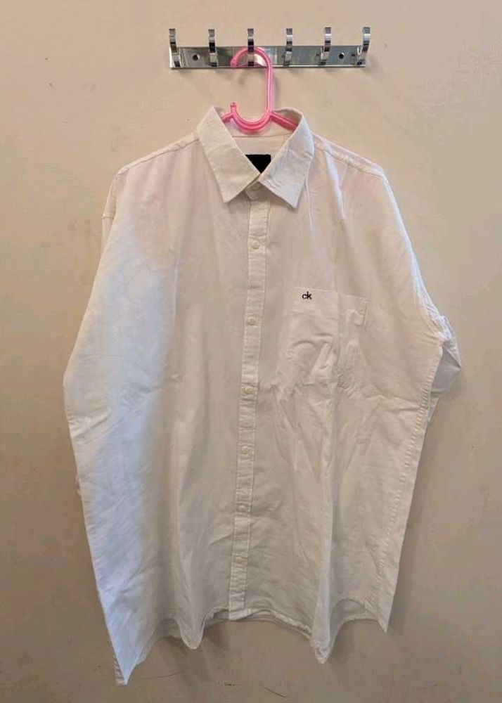Calvin Klein White Oxford Button-Down Shirt