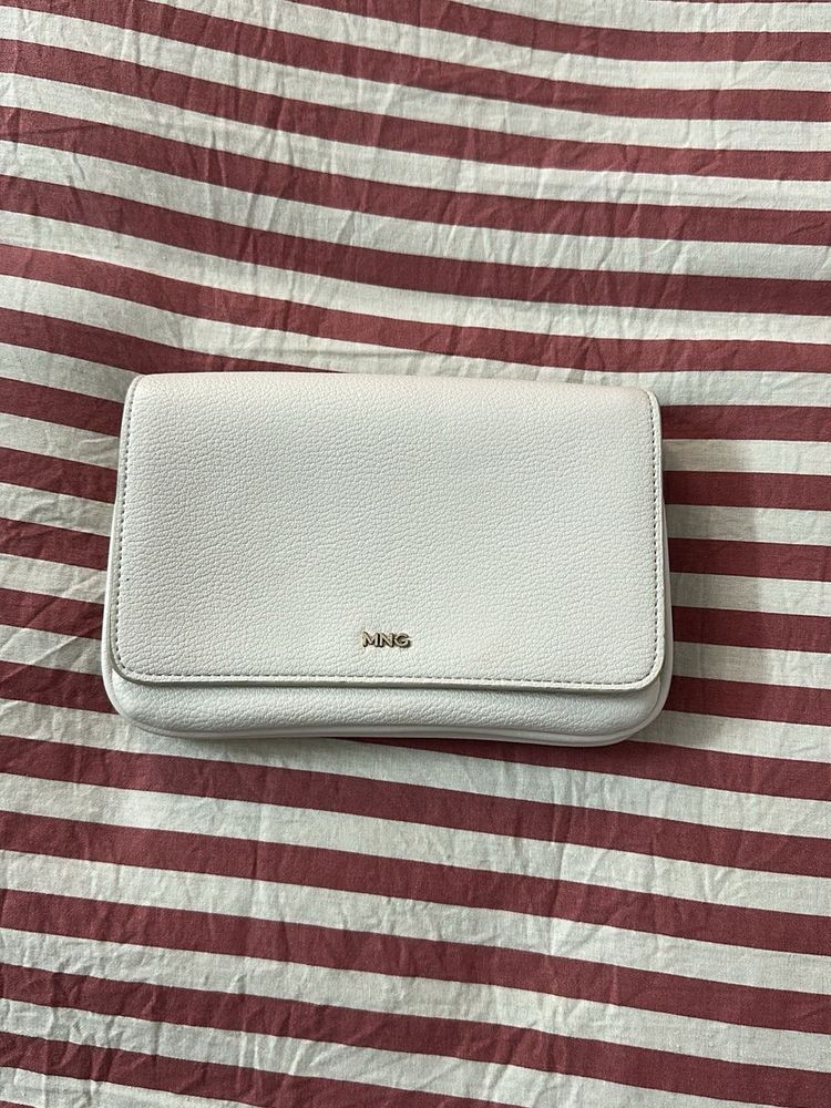 White Textured Clutch Bag